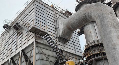 Flytt av kalkugnsdammsamlare vid Tangshan Donghua-projektet